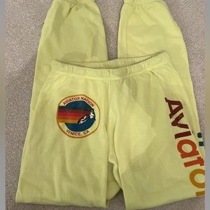 Neon Green Aviator Nation Sweatpants!!